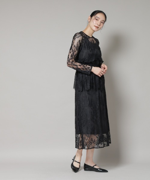 troisiemeCHACO（トロワズィエムチャコ）の「troisieme chaco/RUSSELLACE ワンピース（ワンピース・レディース・ブラック/ベージュ・38）」の13枚目の写真