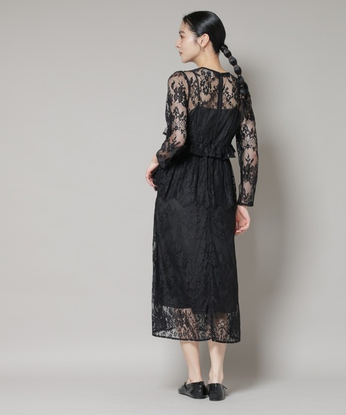 troisiemeCHACO（トロワズィエムチャコ）の「troisieme chaco/RUSSELLACE ワンピース（ワンピース・レディース・ブラック/ベージュ・38）」の15枚目の写真