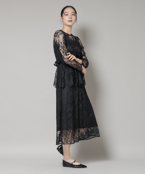 troisiemeCHACO（トロワズィエムチャコ）の「troisieme chaco/RUSSELLACE ワンピース（ワンピース・レディース・ブラック/ベージュ・38）」の16枚目の写真