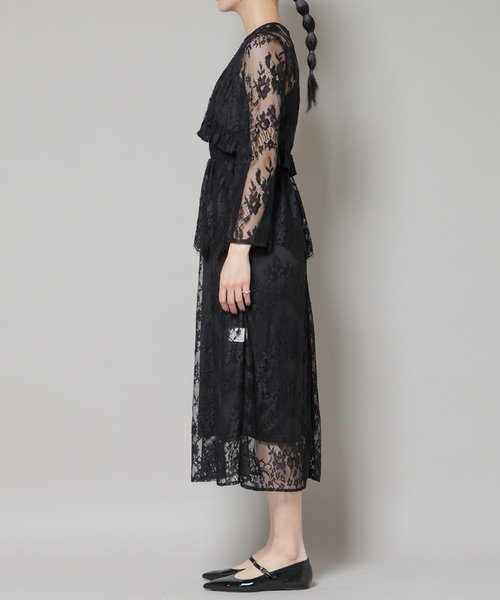 troisiemeCHACO（トロワズィエムチャコ）の「troisieme chaco/RUSSELLACE ワンピース（ワンピース・レディース・ブラック/ベージュ・38）」の18枚目の写真