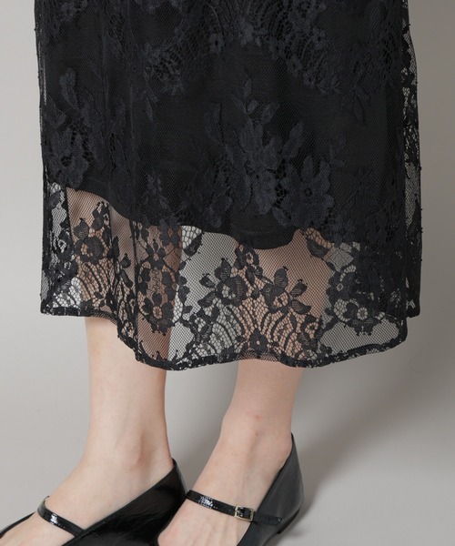 troisiemeCHACO（トロワズィエムチャコ）の「troisieme chaco/RUSSELLACE ワンピース（ワンピース・レディース・ブラック/ベージュ・38）」の3枚目の写真