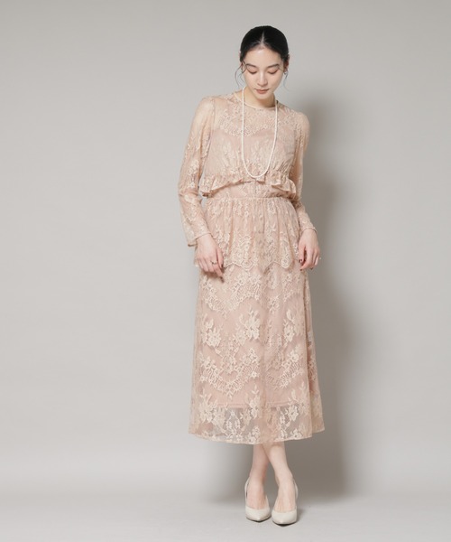 troisiemeCHACO（トロワズィエムチャコ）の「troisieme chaco/RUSSELLACE ワンピース（ワンピース・レディース・ブラック/ベージュ・38）」の5枚目の写真