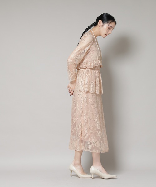 troisiemeCHACO（トロワズィエムチャコ）の「troisieme chaco/RUSSELLACE ワンピース（ワンピース・レディース・ブラック/ベージュ・38）」の7枚目の写真