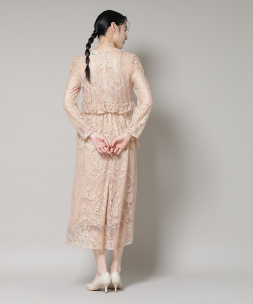 troisiemeCHACO（トロワズィエムチャコ）の「troisieme chaco/RUSSELLACE ワンピース（ワンピース・レディース・ブラック/ベージュ・38）」の8枚目の写真