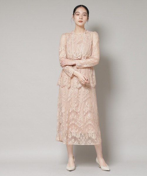 troisiemeCHACO（トロワズィエムチャコ）の「troisieme chaco/RUSSELLACE ワンピース（ワンピース・レディース・ブラック/ベージュ・38）」の10枚目の写真
