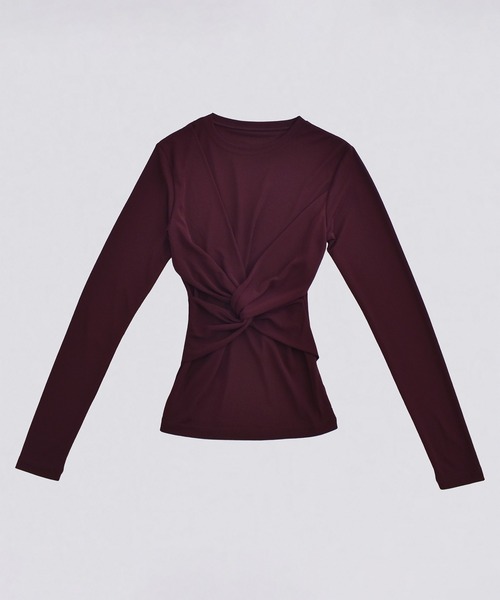 kiehtova（キエトヴァ）の「【kiehtova】SLUB TWIST TOPS/スラブ ツイスト トップス KTWR48（Tシャツ/カットソー・レディース・グリーン/バーガンディー/ブラック・FREE）」の7枚目の写真