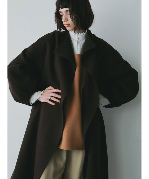 ウールリバードルマンコート（ノーカラーコート）｜HER.（ハー）の