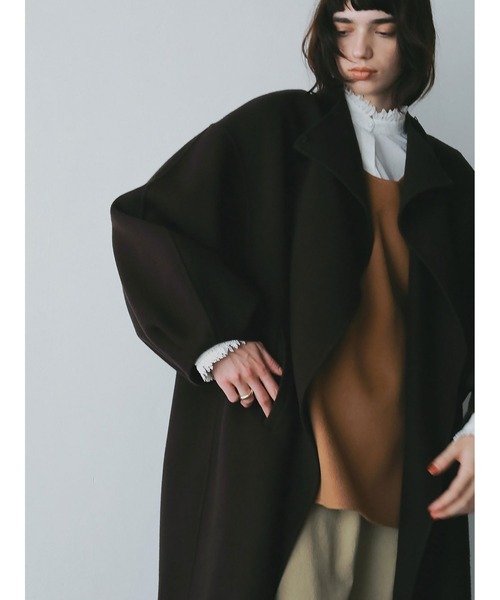 ウールリバードルマンコート（ノーカラーコート）｜HER.（ハー）の