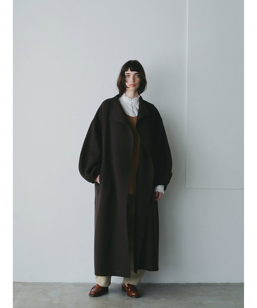 ウールリバードルマンコート（ノーカラーコート）｜HER.（ハー）の