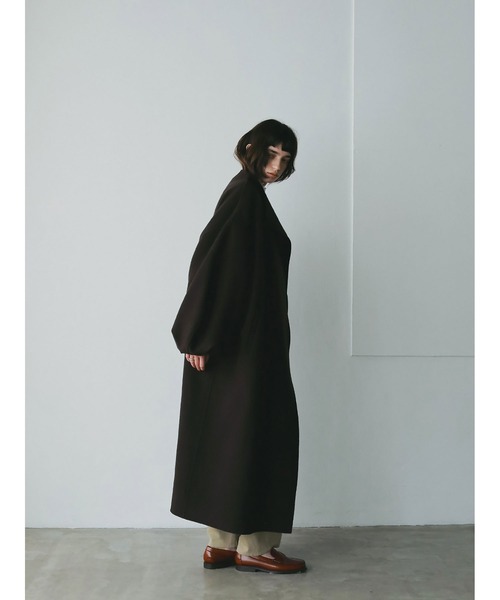 ウールリバードルマンコート（ノーカラーコート）｜HER.（ハー）の