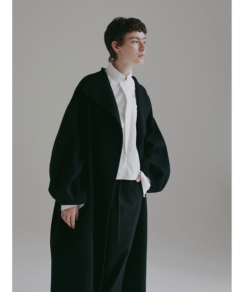 ウールリバードルマンコート（ノーカラーコート）｜HER.（ハー）の