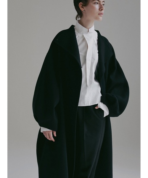ウールリバードルマンコート（ノーカラーコート）｜HER.（ハー）の