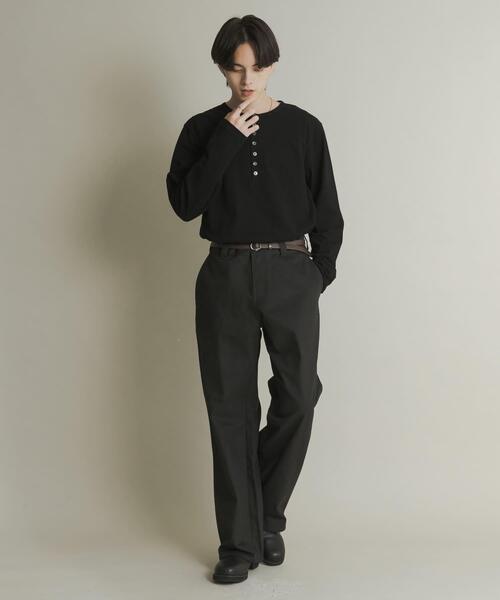 SENSE OF PLACE by URBAN RESEARCH（センスオブプレイスバイアーバンリサーチ）の「ヘンリーネックロングTシャツ（Tシャツ/カットソー・メンズ・オートミール/ブラック・MEDIUM/LARGE）」の8枚目の写真