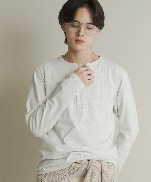 SENSE OF PLACE by URBAN RESEARCH（センスオブプレイスバイアーバンリサーチ）の「ヘンリーネックロングTシャツ（Tシャツ/カットソー・メンズ・オートミール/ブラック・MEDIUM/LARGE）」の12枚目の写真