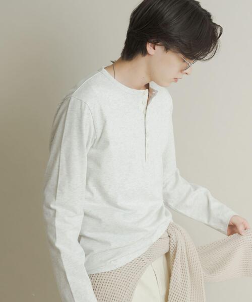 SENSE OF PLACE by URBAN RESEARCH（センスオブプレイスバイアーバンリサーチ）の「ヘンリーネックロングTシャツ（Tシャツ/カットソー・メンズ・オートミール/ブラック・MEDIUM/LARGE）」の13枚目の写真