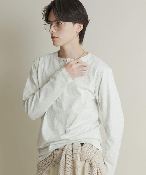 SENSE OF PLACE by URBAN RESEARCH（センスオブプレイスバイアーバンリサーチ）の「ヘンリーネックロングTシャツ（Tシャツ/カットソー・メンズ・オートミール/ブラック・MEDIUM/LARGE）」の14枚目の写真
