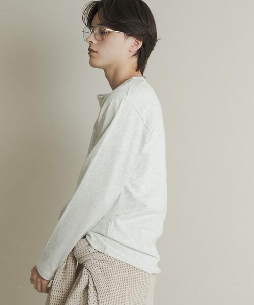 SENSE OF PLACE by URBAN RESEARCH（センスオブプレイスバイアーバンリサーチ）の「ヘンリーネックロングTシャツ（Tシャツ/カットソー・メンズ・オートミール/ブラック・MEDIUM/LARGE）」の15枚目の写真