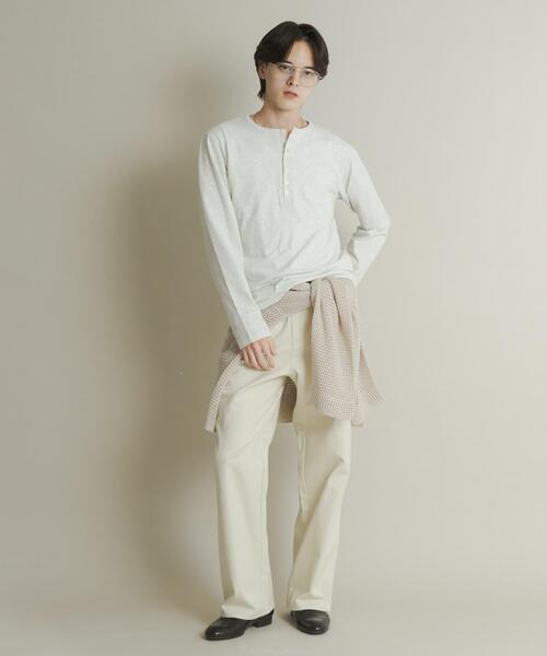 SENSE OF PLACE by URBAN RESEARCH（センスオブプレイスバイアーバンリサーチ）の「ヘンリーネックロングTシャツ（Tシャツ/カットソー・メンズ・オートミール/ブラック・MEDIUM/LARGE）」の16枚目の写真