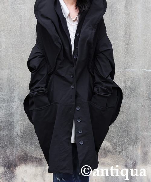 antiqua(アンティカ)の「変形モードコクーンコート(その他アウター・レディース・ブラック・ONESIZE)」の1枚目の写真