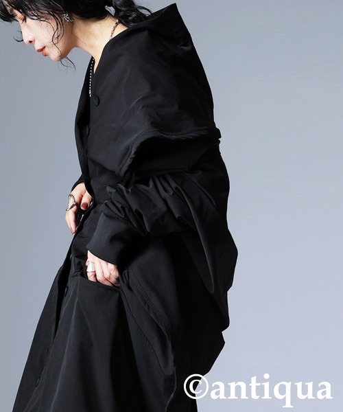 antiqua(アンティカ)の「変形モードコクーンコート(その他アウター・レディース・ブラック・ONESIZE)」の21枚目の写真