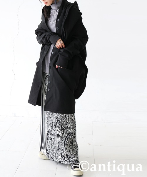 antiqua(アンティカ)の「変形モードコクーンコート(その他アウター・レディース・ブラック・ONESIZE)」の15枚目の写真