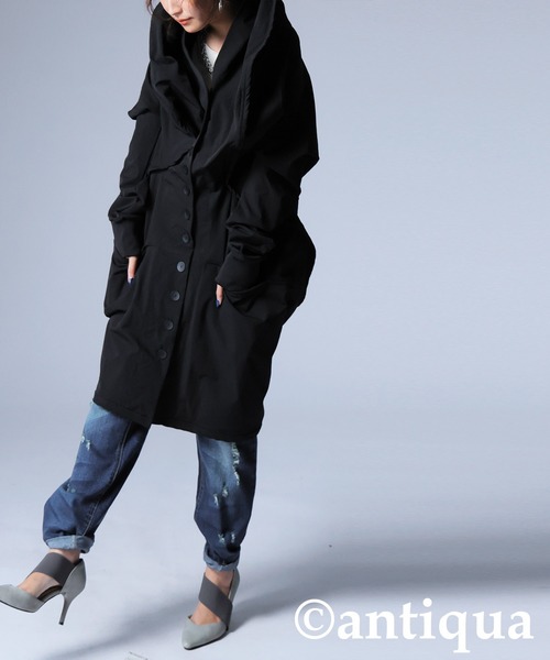 antiqua(アンティカ)の「変形モードコクーンコート(その他アウター・レディース・ブラック・ONESIZE)」の7枚目の写真