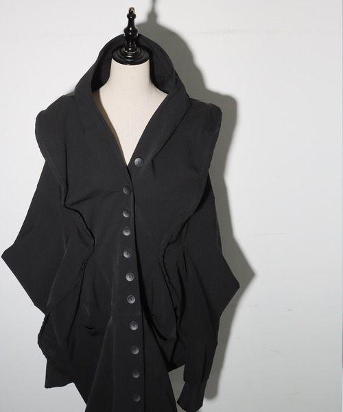 antiqua(アンティカ)の「変形モードコクーンコート(その他アウター・レディース・ブラック・ONESIZE)」の8枚目の写真