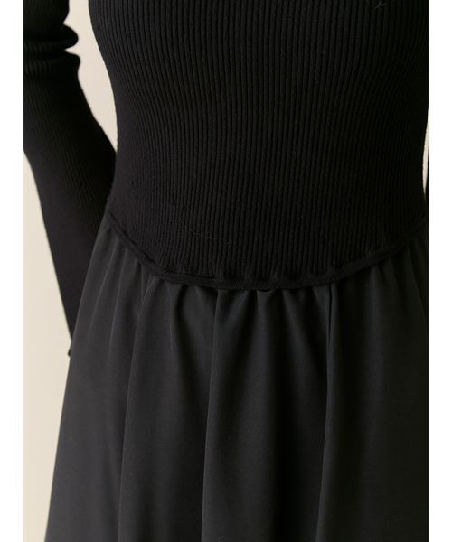 セール】フリルカラーニットコンビワンピース（ワンピース）｜LILY