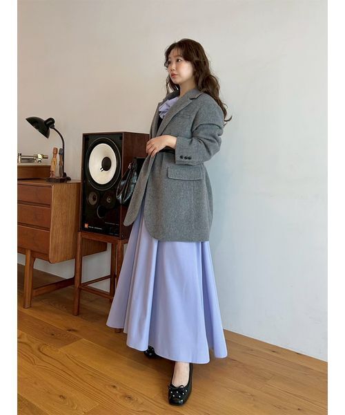 セール】フリルカラーニットコンビワンピース（ワンピース）｜LILY