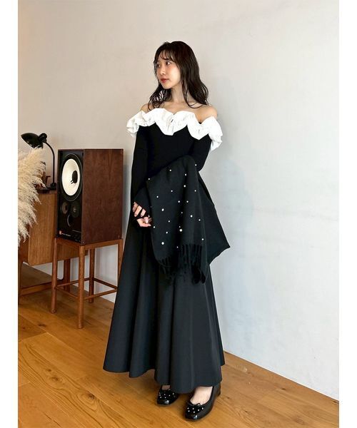 LILY BROWN（リリーブラウン）の「ウエストクロスラメレースドレス