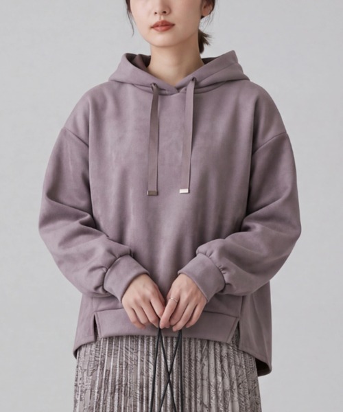 INNOCENT（イノセント）の「【ARC】【SWITCH by ARCH】Bonding Suede Hood Pullover ARE-1151（パーカー・レディース・アイボリー/グレイッシュベージュ・FREE）」の2枚目の写真