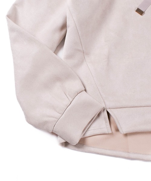 INNOCENT（イノセント）の「【ARC】【SWITCH by ARCH】Bonding Suede Hood Pullover ARE-1151（パーカー・レディース・アイボリー/グレイッシュベージュ・FREE）」の4枚目の写真