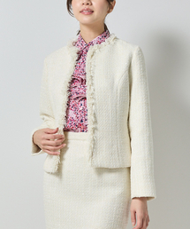 NARACAMICIE（ナラカミーチェ）の「【NARACAMICIE】【セットアップ対応】ファンシーツィードノーカラージャケット（ダウンジャケット/コート）」