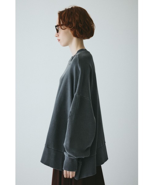 HeRIN.CYE（ヘリンドットサイ）の「Crash cut tops　　クラッシュカットトップス（スウェット・レディース・ピンク/ライトブラック・FREE）」の4枚目の写真