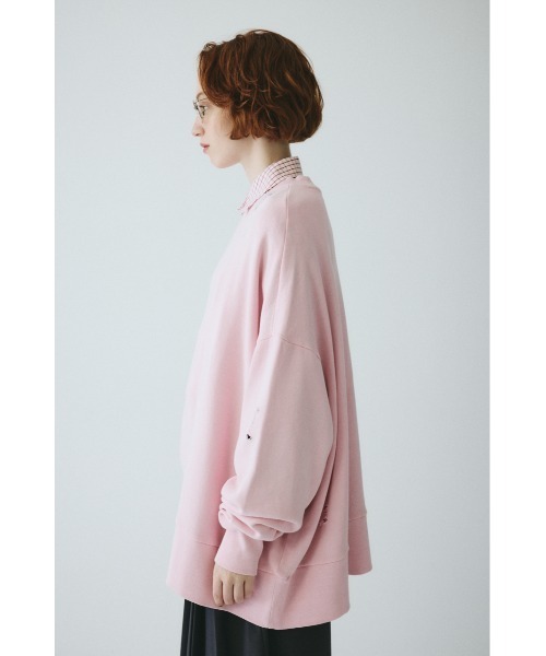 HeRIN.CYE（ヘリンドットサイ）の「Crash cut tops　　クラッシュカットトップス（スウェット・レディース・ピンク/ライトブラック・FREE）」の7枚目の写真
