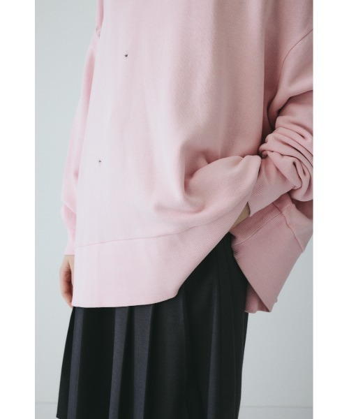HeRIN.CYE（ヘリンドットサイ）の「Crash cut tops　　クラッシュカットトップス（スウェット・レディース・ピンク/ライトブラック・FREE）」の12枚目の写真