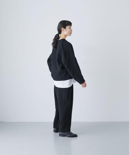 ウールクルーネックジャケット（ノーカラージャケット）｜かぐれ