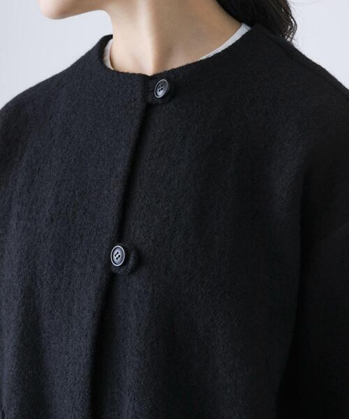ウールクルーネックジャケット（ノーカラージャケット）｜かぐれ