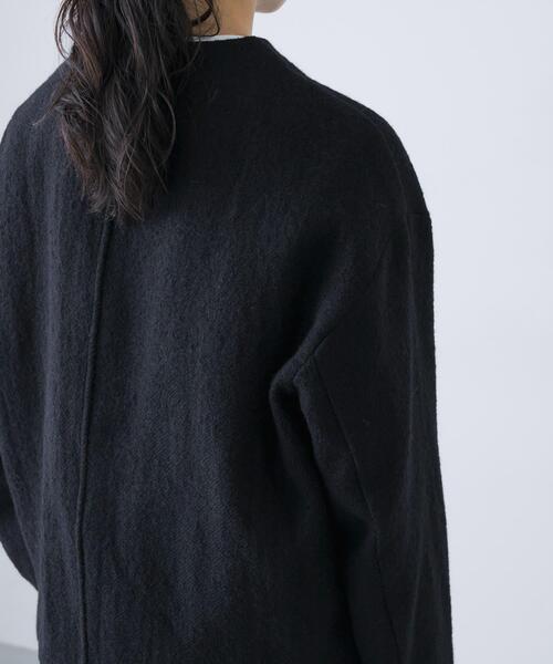 ウールクルーネックジャケット（ノーカラージャケット）｜かぐれ