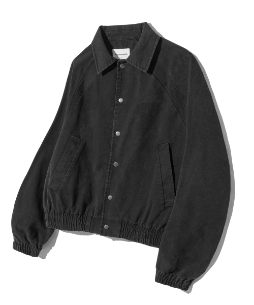 ラグランカラー デニムジャケット-ブラック（MA-1）｜F.ILLUMINATE