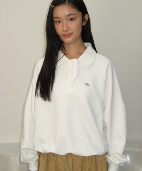 RONRON（ロンロン）の「HENRYNECK FRILL POINT SWEATSHIRT WHITE（スウェット・レディース・その他・FREE）」の2枚目の写真