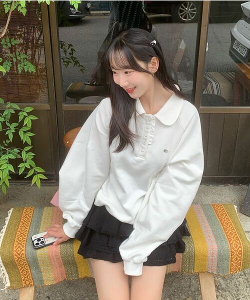 RONRON（ロンロン）の「HENRYNECK FRILL POINT SWEATSHIRT WHITE（スウェット・レディース・その他・FREE）」の6枚目の写真