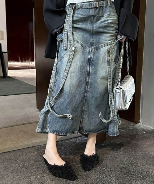 Maison Calme（メゾンカルム）の「シャギーファー ポインテッドトゥ ミュールサンダル　ふわふわシャギー　【ローヒール】（パンプス・レディース・ブラック/アイボリー/ブラウン・M/L）」の12枚目の写真