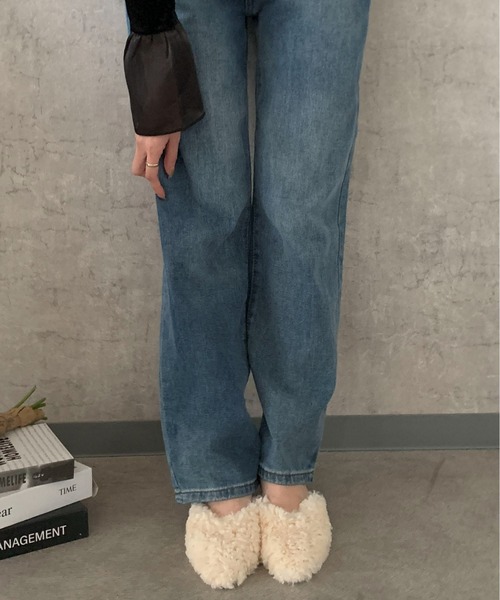 Maison Calme（メゾンカルム）の「シャギーファー ポインテッドトゥ ミュールサンダル　ふわふわシャギー　【ローヒール】（パンプス・レディース・ブラック/アイボリー/ブラウン・M/L）」の22枚目の写真
