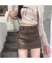 Bling Leads（ブリングリーズ）の「【Bls】 【Bling Leads】フェイクレザーミニタイトスカート スカパン（スカート）」