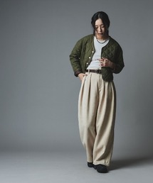 ソフトスウェード ルーズ スラックス タックパンツ / Soft Suede Loose-Fit Tuck Pants