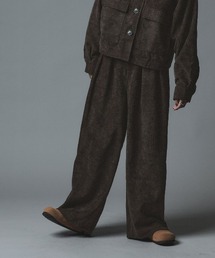 ソフトスウェード ルーズ スラックス タックパンツ / Soft Suede Loose-Fit Tuck Pants
