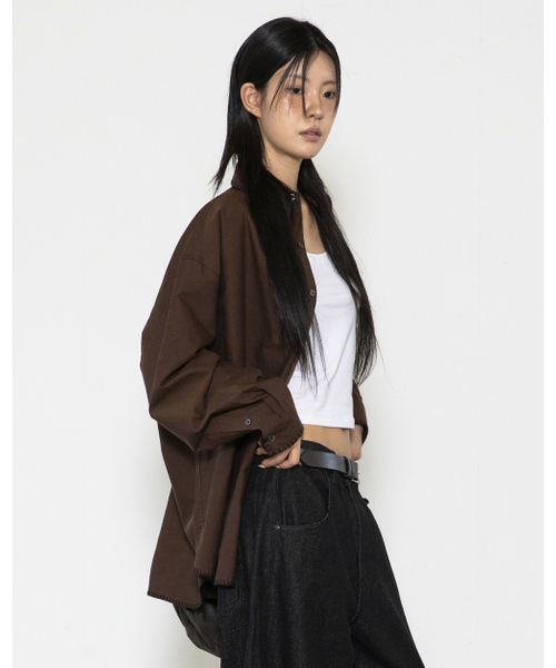 GLACK(グラック)の「GS010 エッジステッチシティボーイシャツ (ブラウン)(シャツ/ブラウス・レディース・その他・MEDIUM/LARGE)」の7枚目の写真