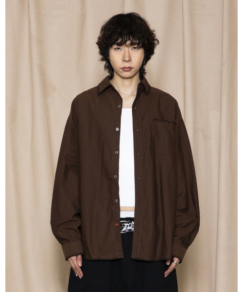 GLACK(グラック)の「GS010 エッジステッチシティボーイシャツ (ブラウン)(シャツ/ブラウス・レディース・その他・MEDIUM/LARGE)」の8枚目の写真