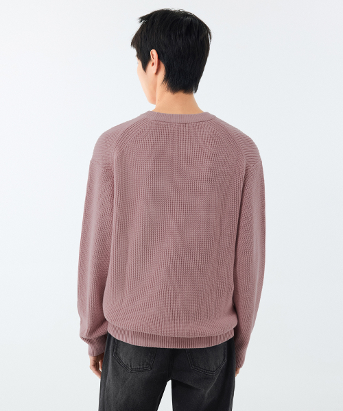 MUSINSA STANDARD（ムシンサスタンダード）の「コットンリブクルーネックニット [デザートピンク]（ニット/セーター・メンズ・その他・SMALL/MEDIUM/LARGE/X-LARGE/XX-LARGE）」の4枚目の写真